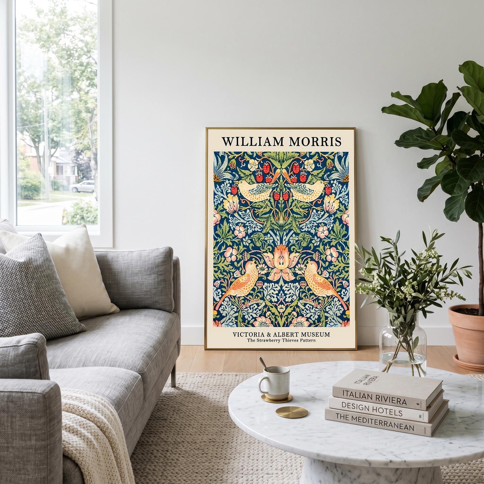 William Morris Strawberry Thief Print — V&A Museum Botanical Art