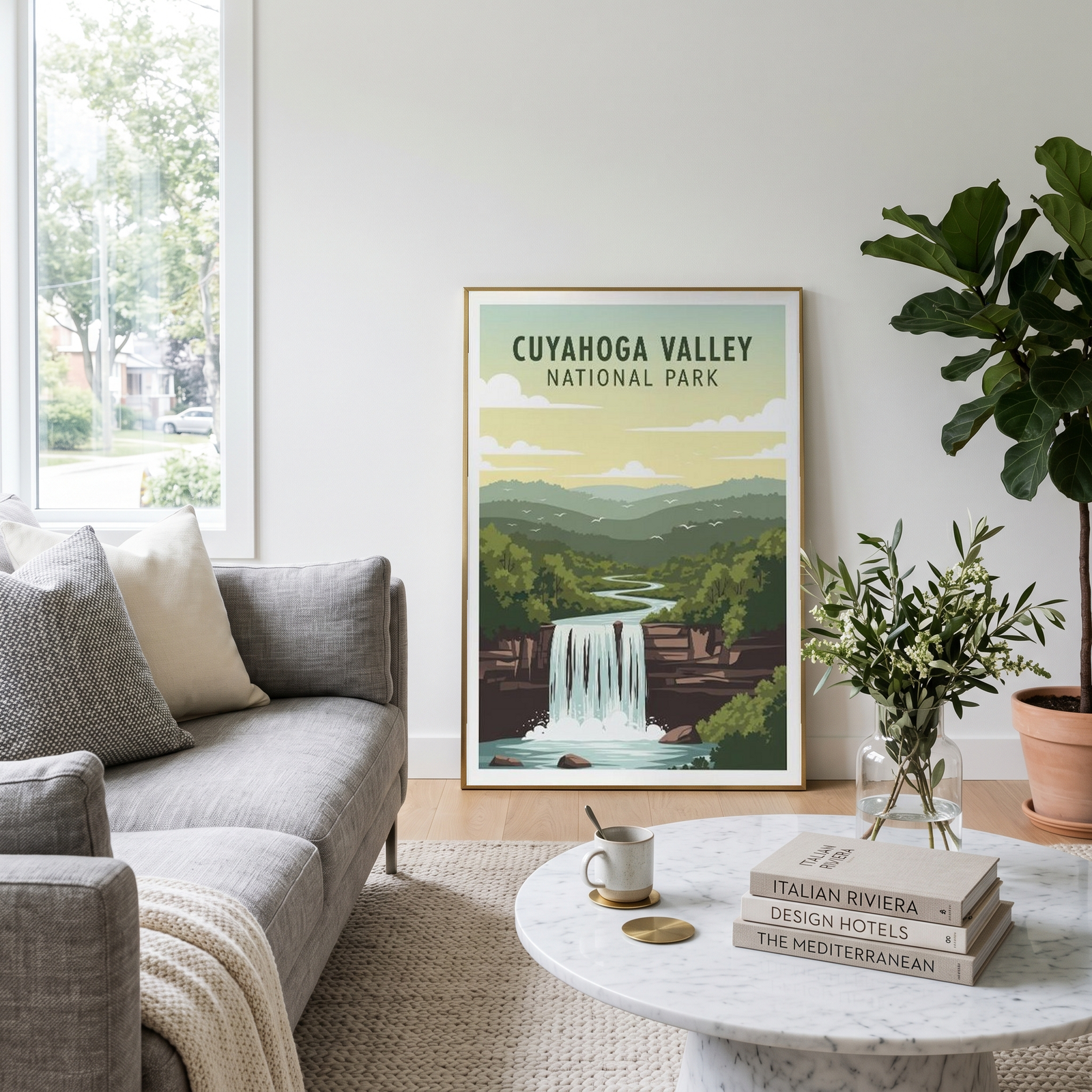 Cuyahoga Valley National Park Poster — Vintage Ohio Brandywine Falls Print