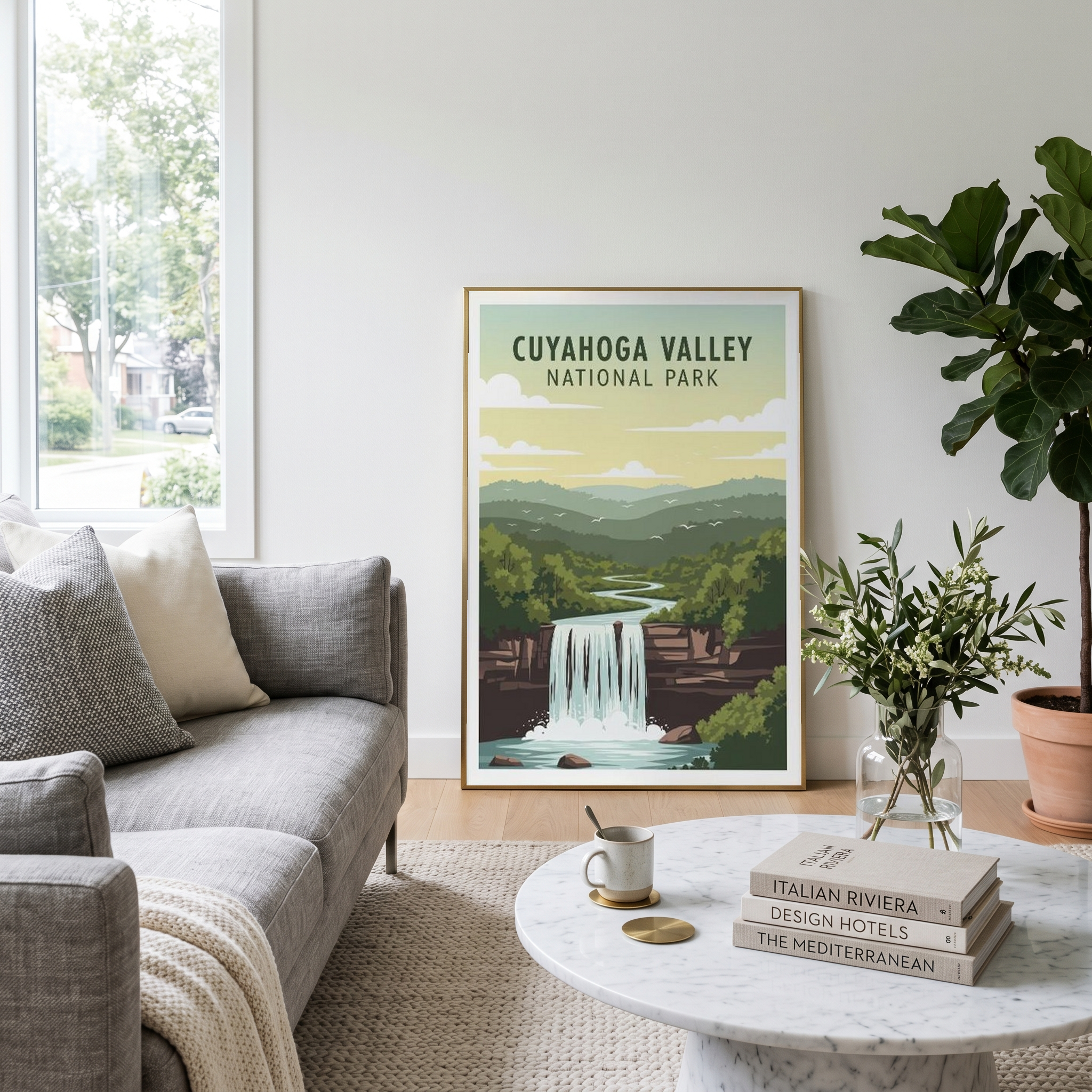 Cuyahoga Valley National Park Poster — Vintage Ohio Brandywine Falls Print