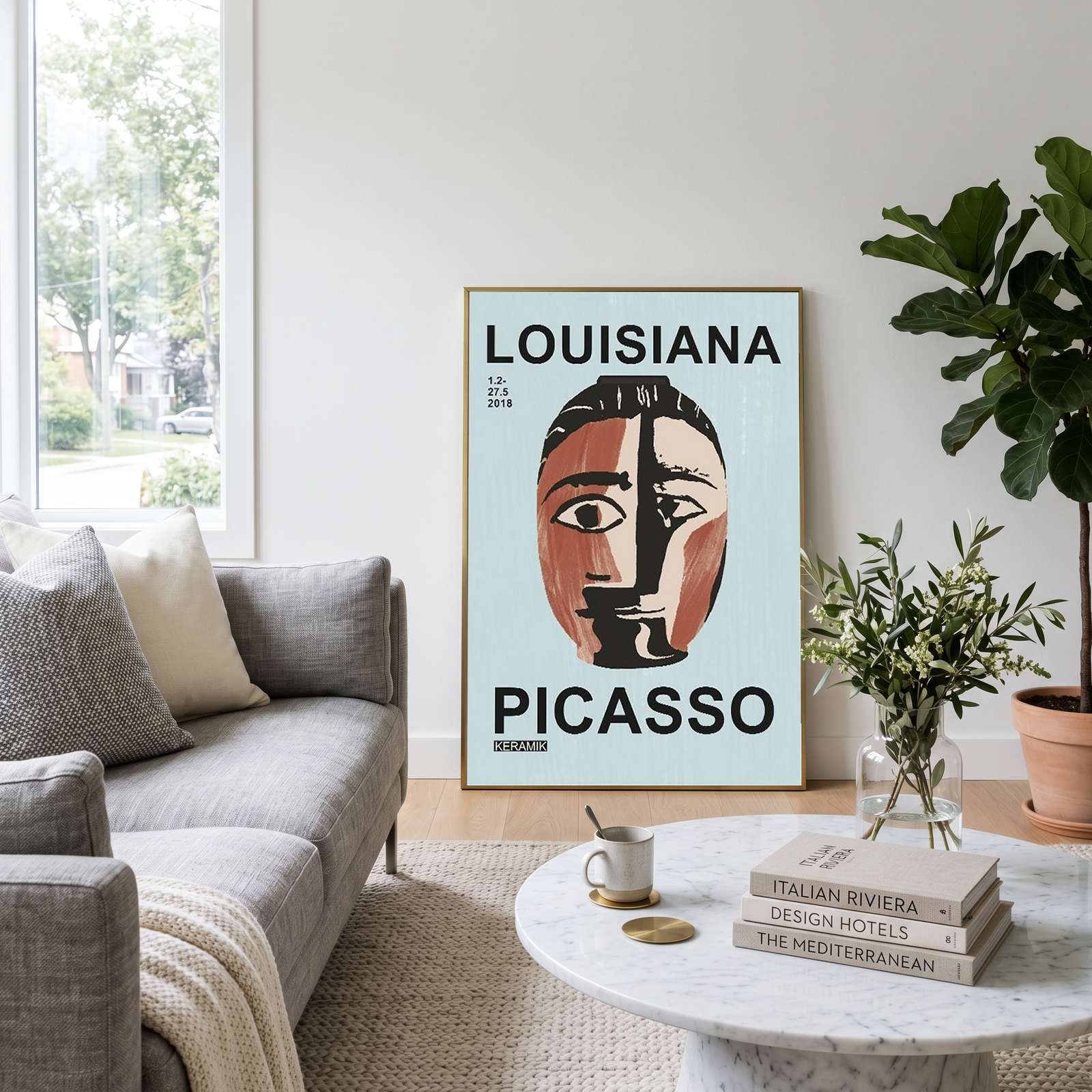Picasso Louisiana Keramik Poster — Abstract Face Exhibition Print