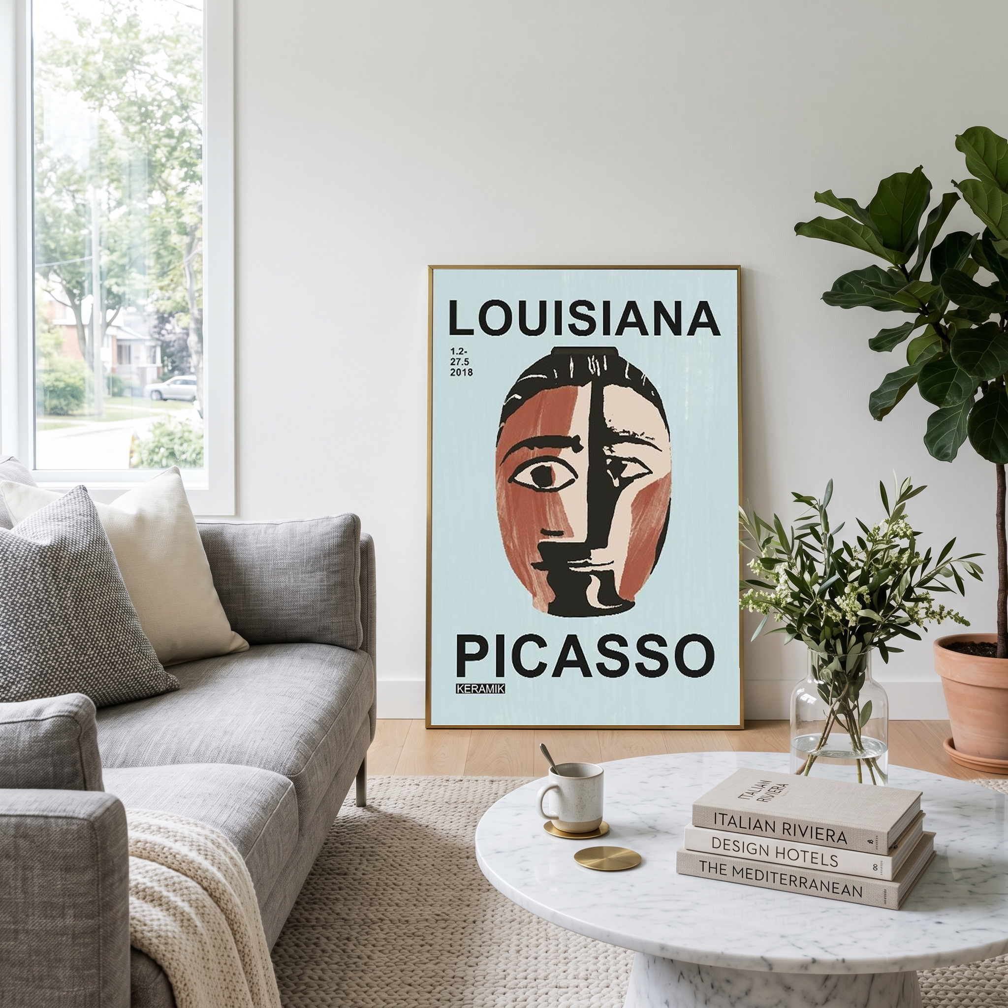 Picasso Louisiana Keramik Poster — Abstract Face Exhibition Print