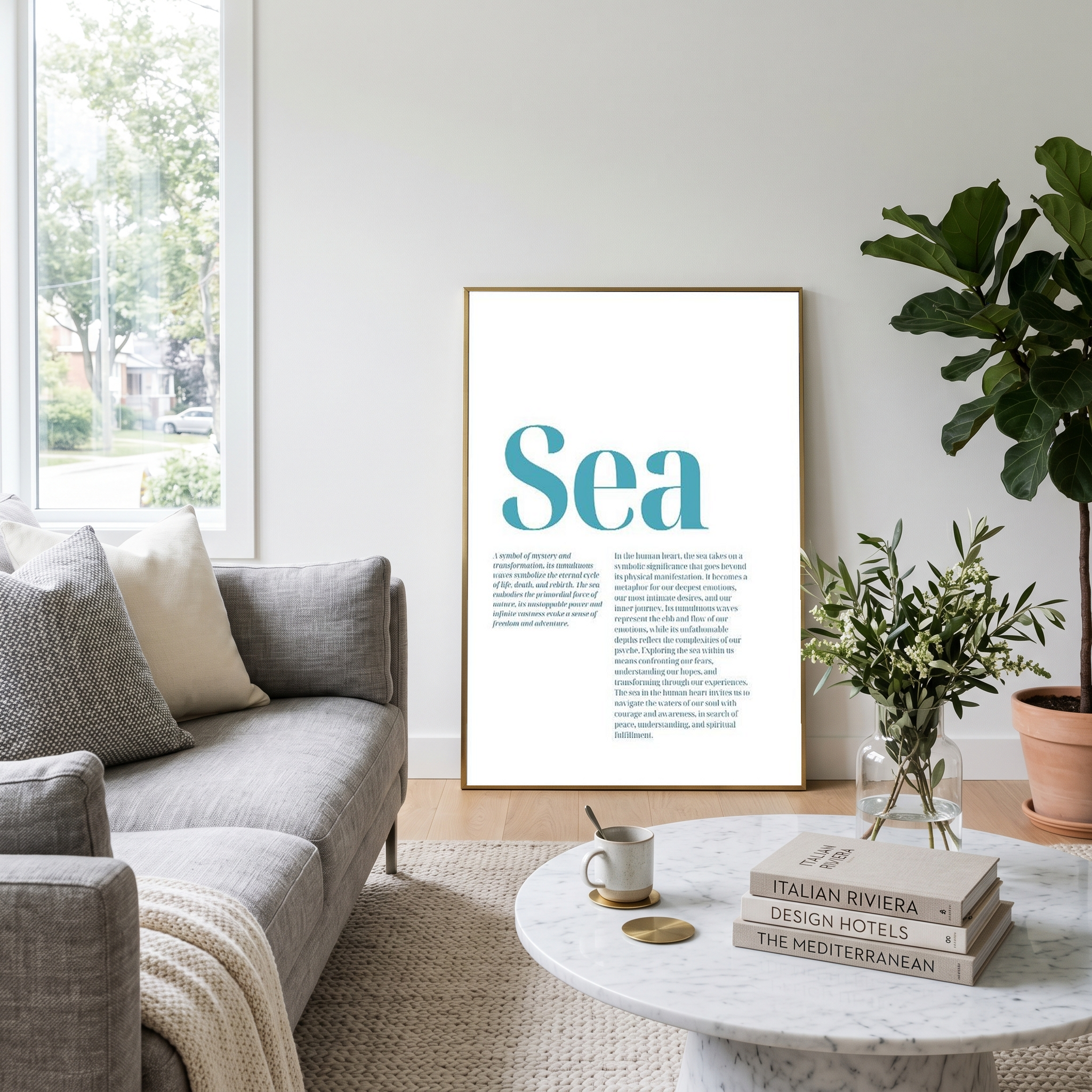 Sea Typography Poster — Ocean Meditation Quote Wall Art