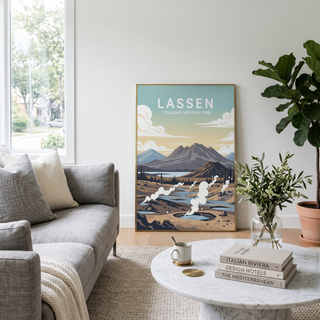 Lassen Volcanic National Park Poster — Vintage California Hydrothermal Print