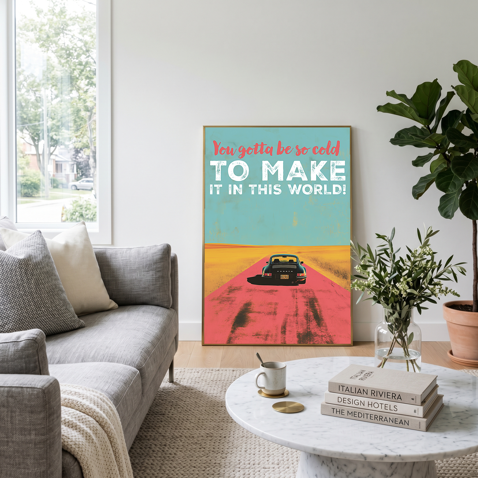 Porsche Wall Decor — Retro Travel Quote Cold To Make It Print