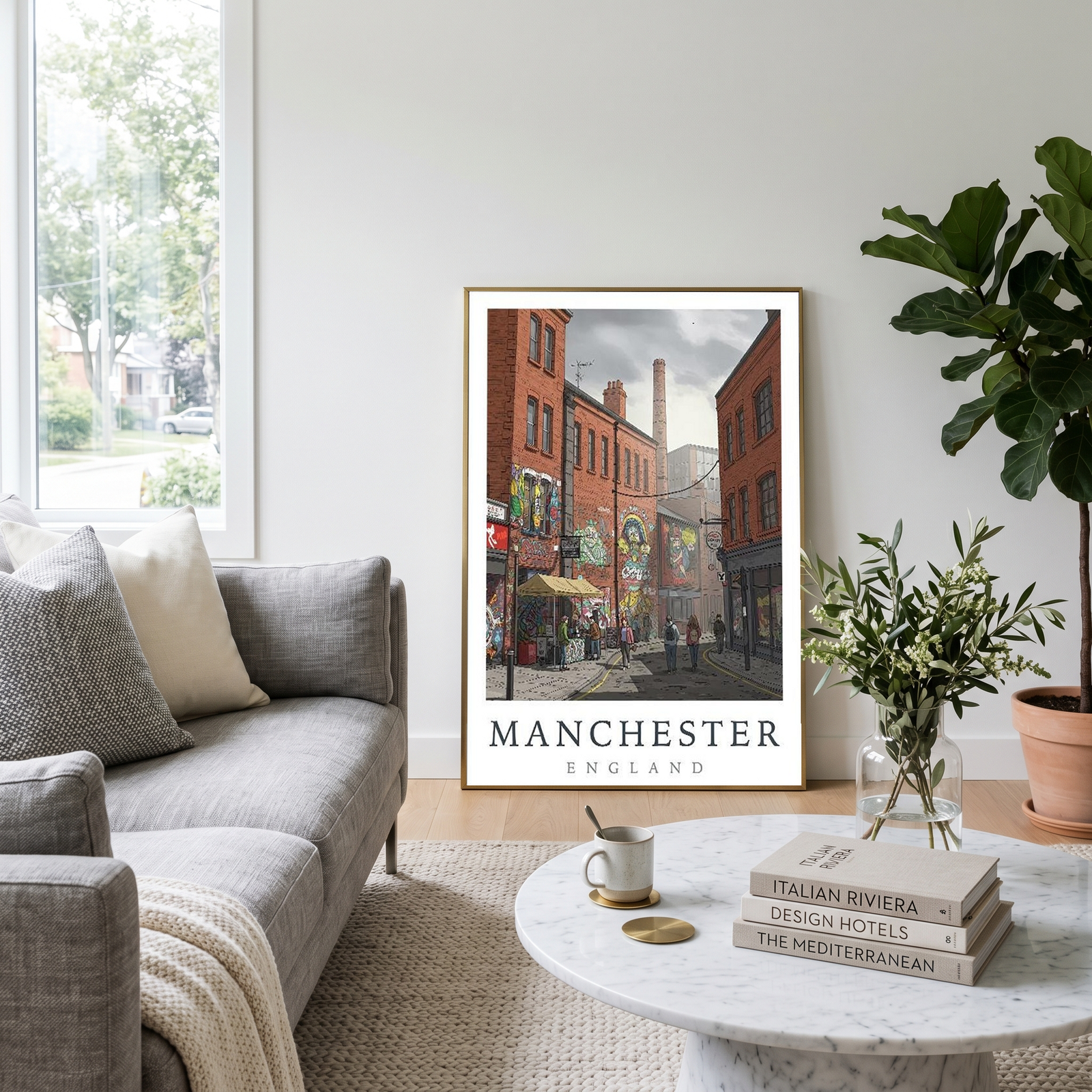 Manchester England Travel Poster — Northern Quarter Street Art Print