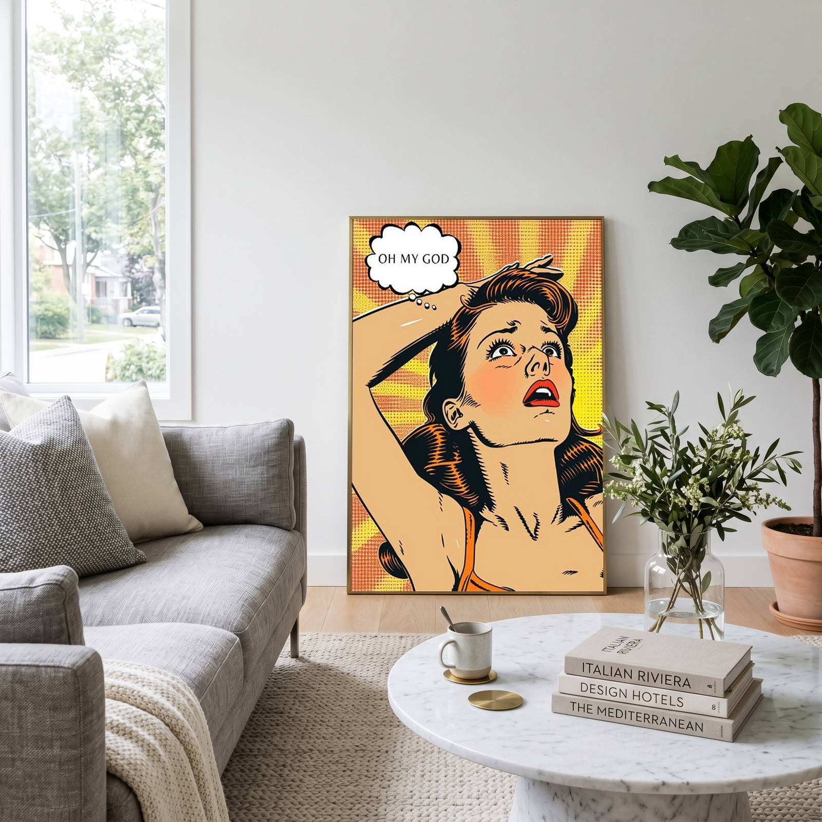Pop Art Oh My God Poster — Retro Comic Girl Lichtenstein Print