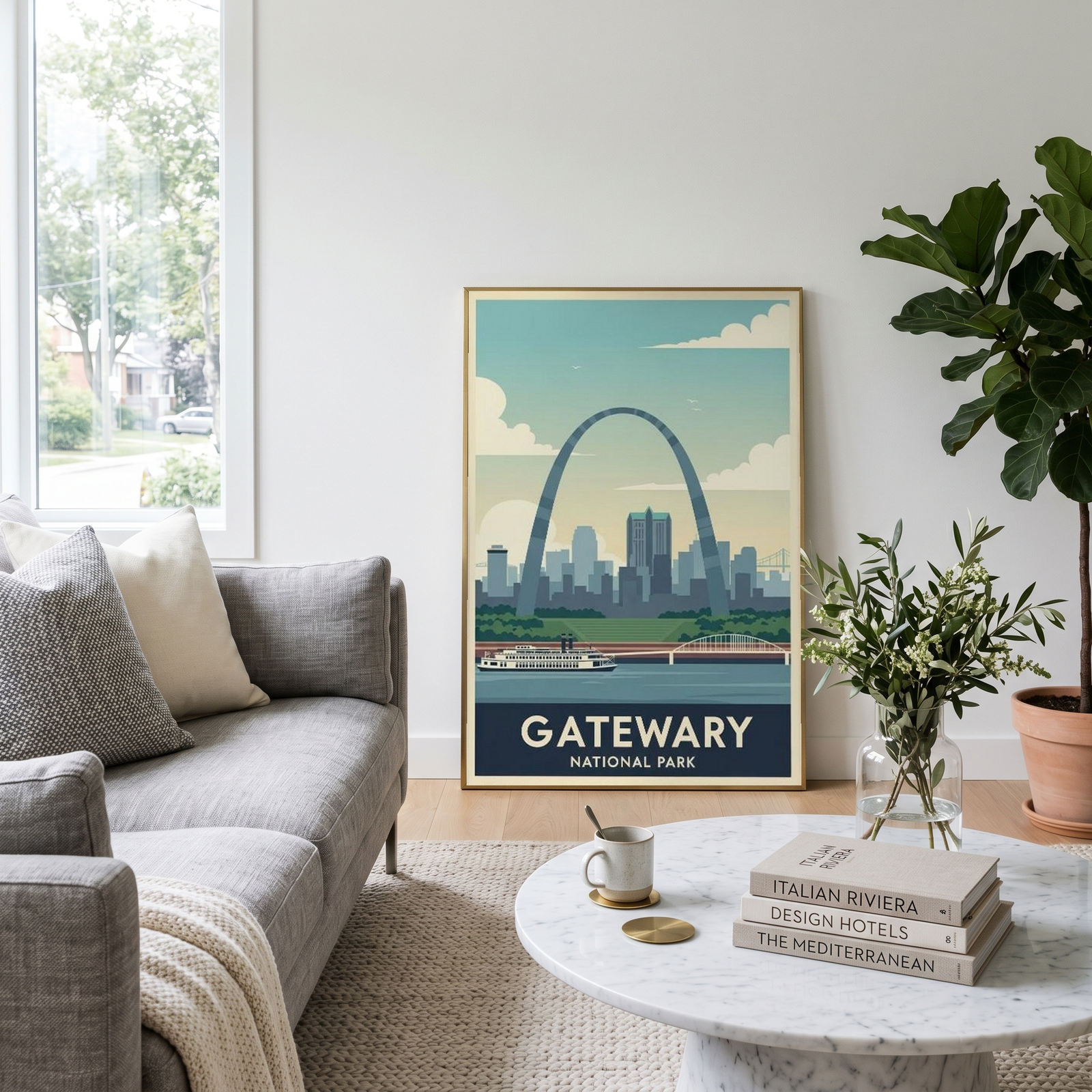 Gateway Arch National Park Poster — Vintage St. Louis Mississippi River Print
