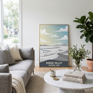 Kobuk Valley National Park Poster — Vintage Alaska Arctic Sand Dunes Caribou