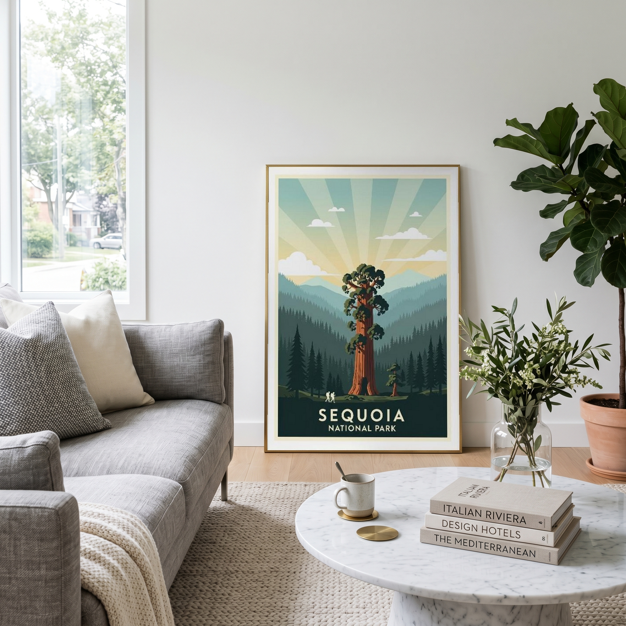 Sequoia National Park Poster — Vintage California General Sherman Tree Print