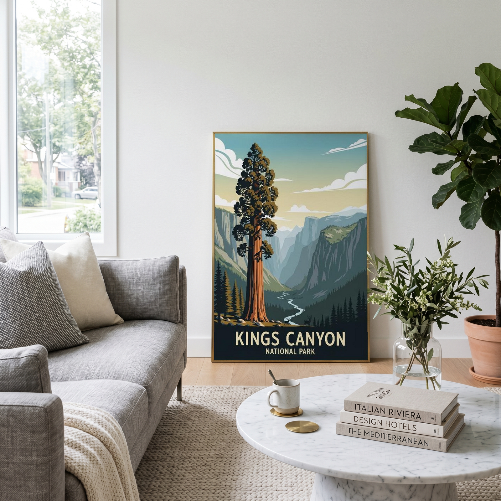 Kings Canyon National Park Poster — Vintage California Giant Sequoia Print