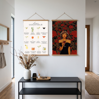 Classic Cocktails Wall Art Print — Vintage Bar Menu Poster