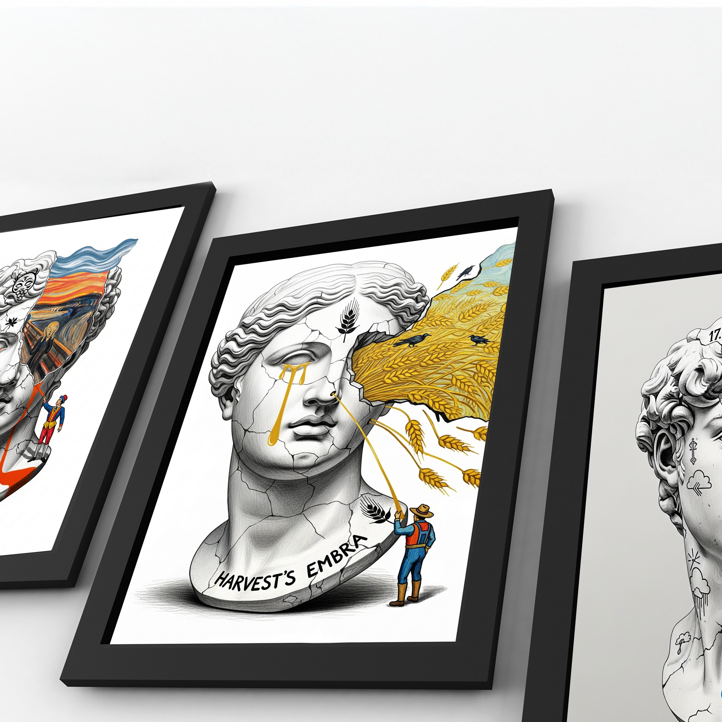 Harvest's Embrace — Surreal Demeter Bust Wall Art Print