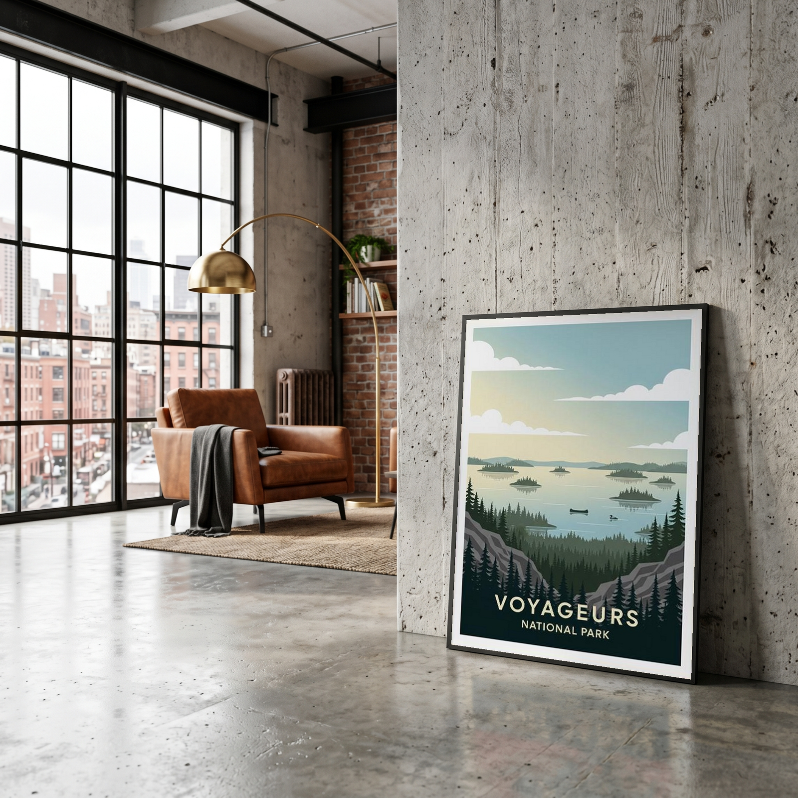 Voyageurs National Park Poster — Vintage Minnesota Canoe Lake Print