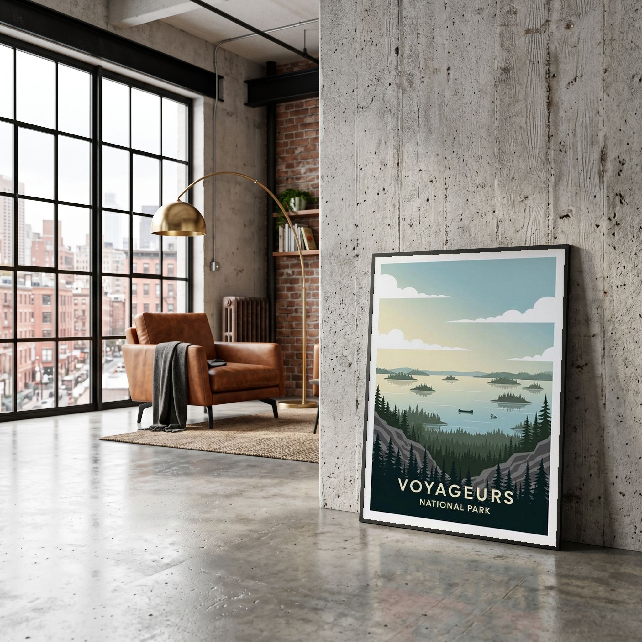 Voyageurs National Park Poster — Vintage Minnesota Canoe Lake Print