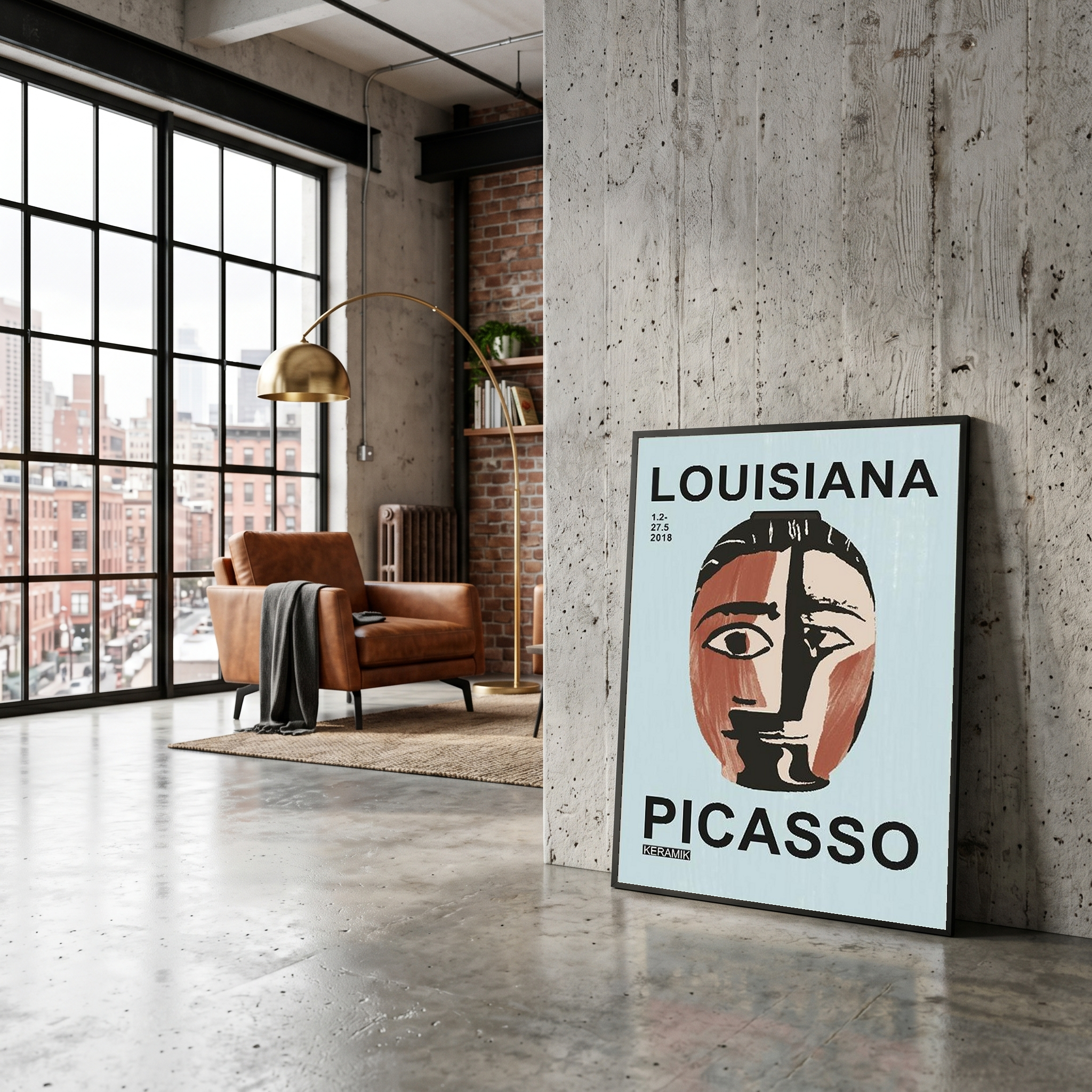 Picasso Louisiana Keramik Poster — Abstract Face Exhibition Print