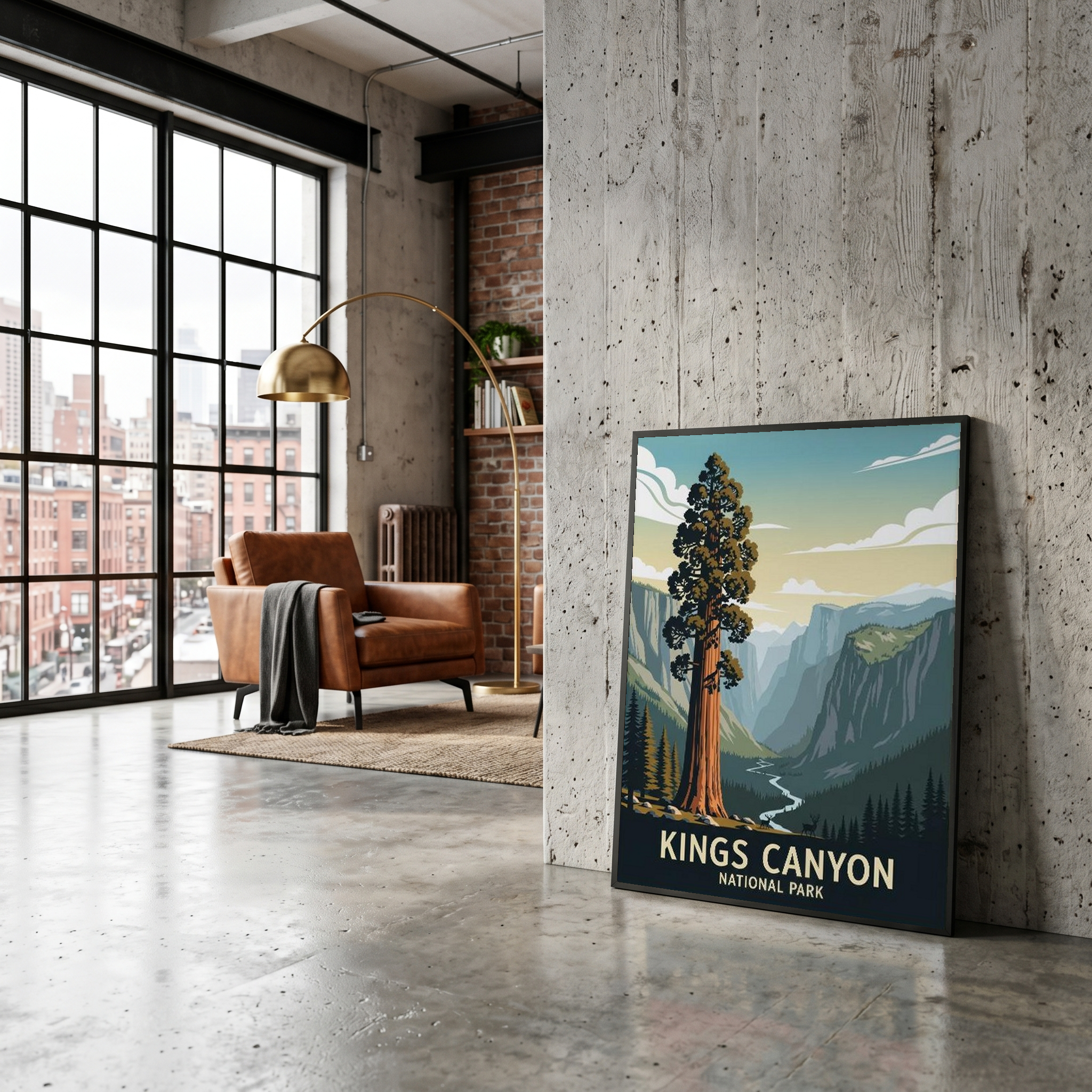 Kings Canyon National Park Poster — Vintage California Giant Sequoia Print
