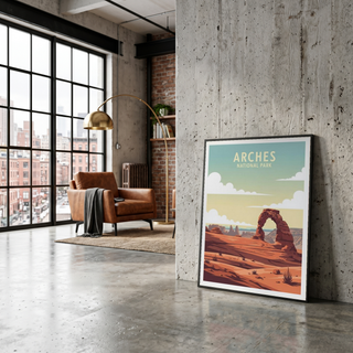 Arches National Park Poster — Vintage Delicate Arch Utah Desert Print