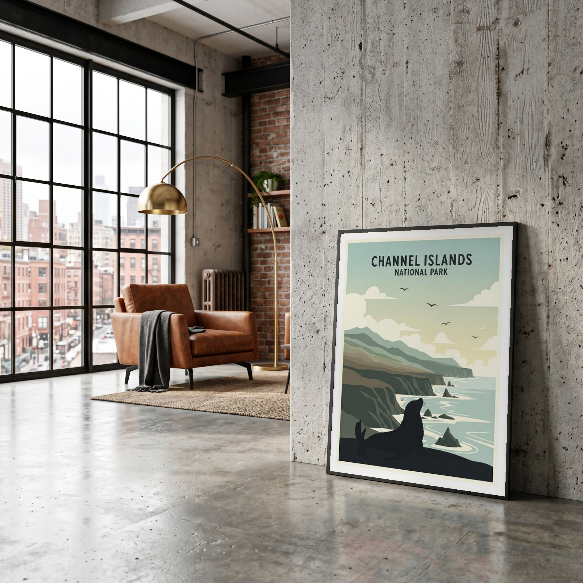 Channel Islands National Park Poster — Vintage California Sea Lion Coast Print