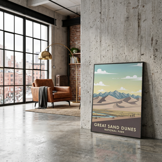 Great Sand Dunes National Park Poster — Vintage Colorado Dune Field Print