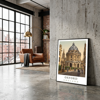 Oxford England Travel Poster — Radcliffe Camera University City Print
