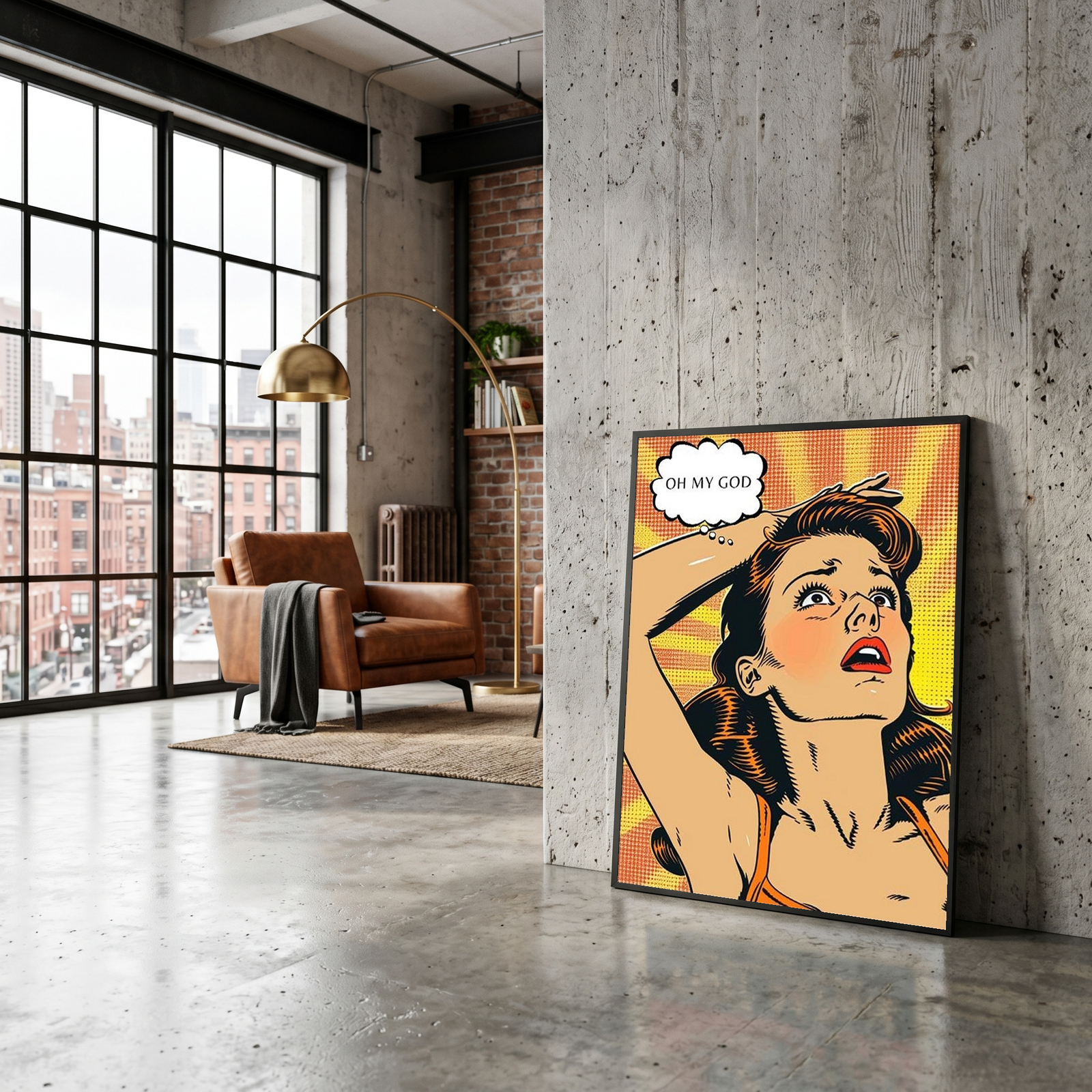 Pop Art Oh My God Poster — Retro Comic Girl Lichtenstein Print