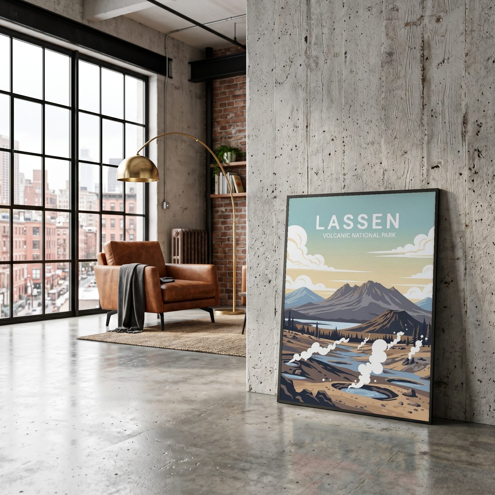 Lassen Volcanic National Park Poster — Vintage California Hydrothermal Print