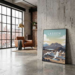 Lassen Volcanic National Park Poster — Vintage California Hydrothermal Print