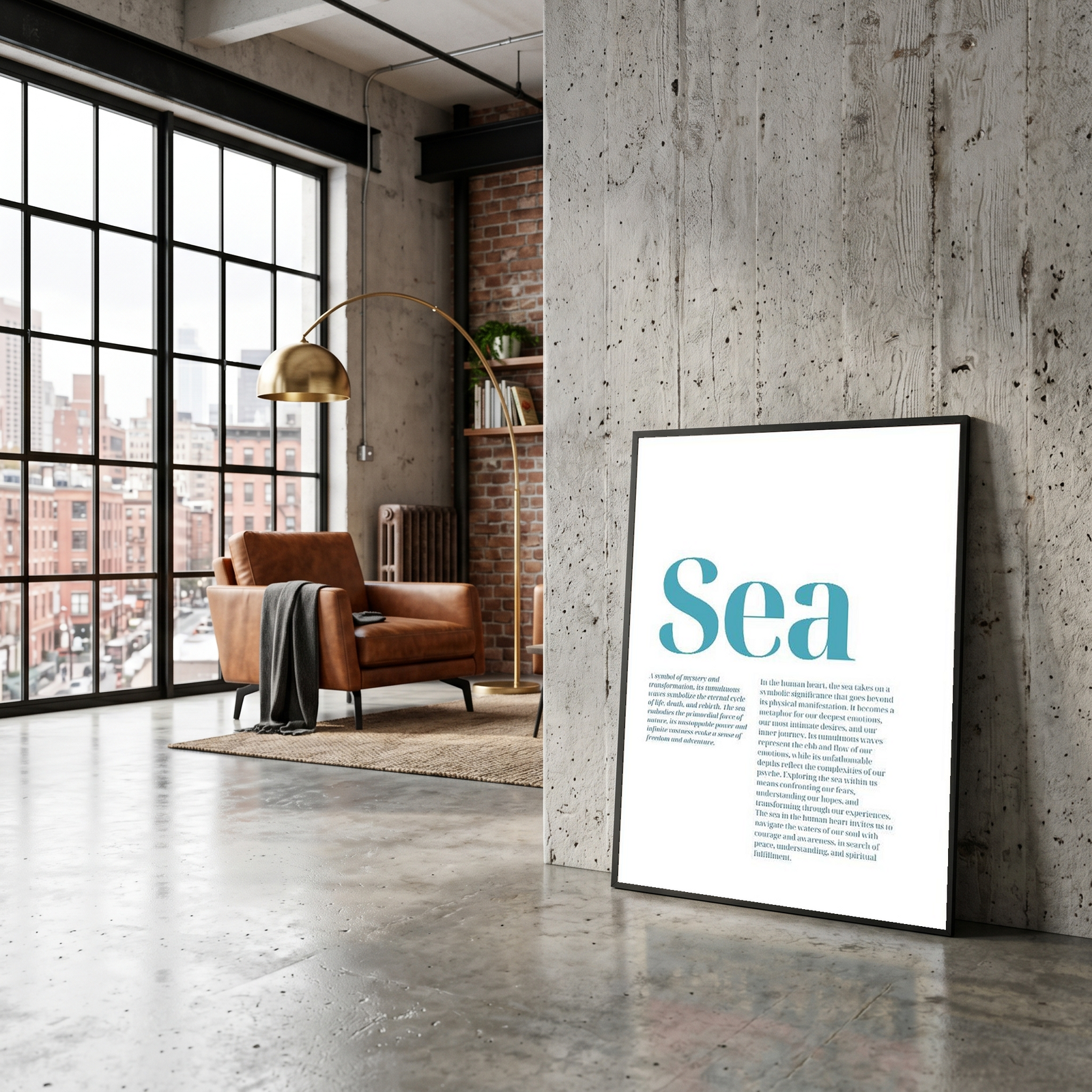 Sea Typography Poster — Ocean Meditation Quote Wall Art