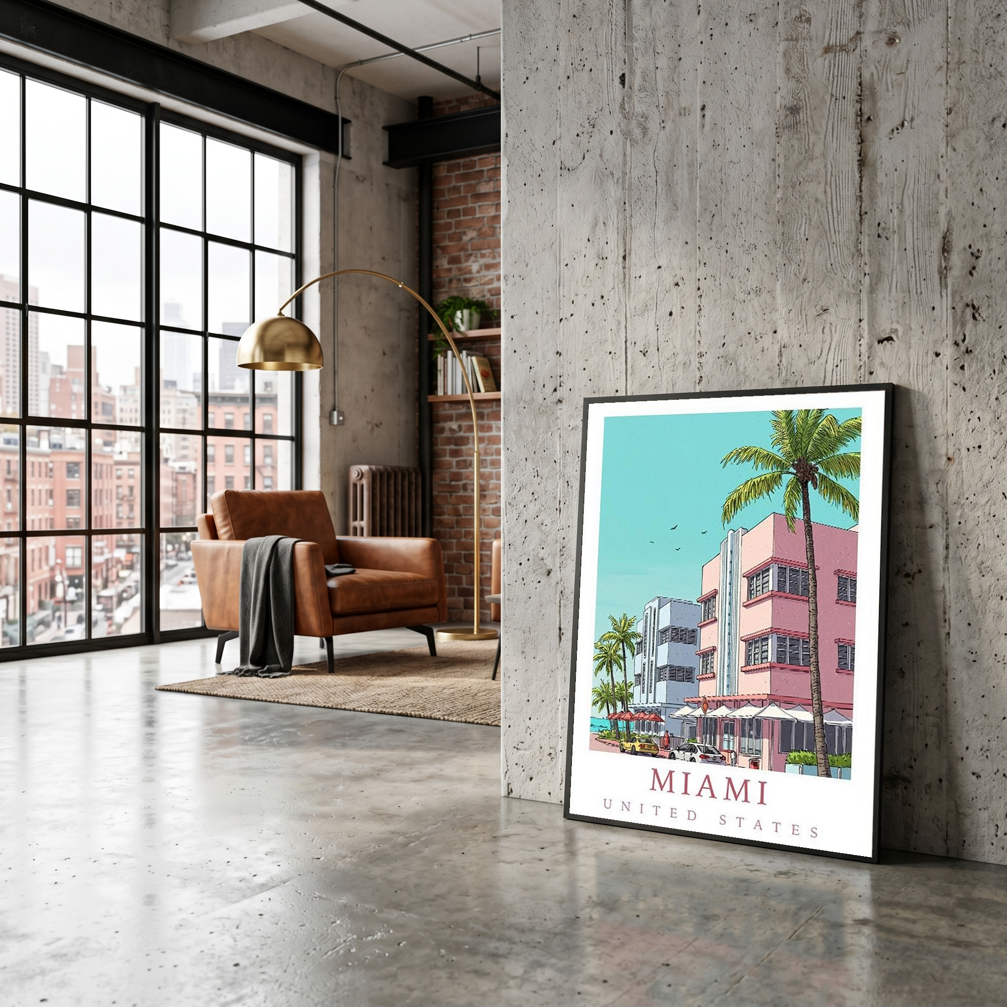Miami Florida — Art Deco Ocean Drive Wall Art Print