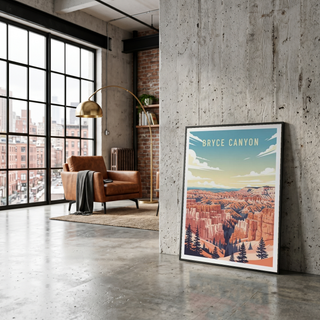 Bryce Canyon National Park Poster — Vintage Utah Hoodoo Sunrise Print