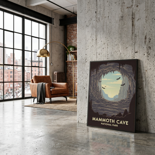 Mammoth Cave National Park Poster — Vintage Kentucky Cave Bat Print