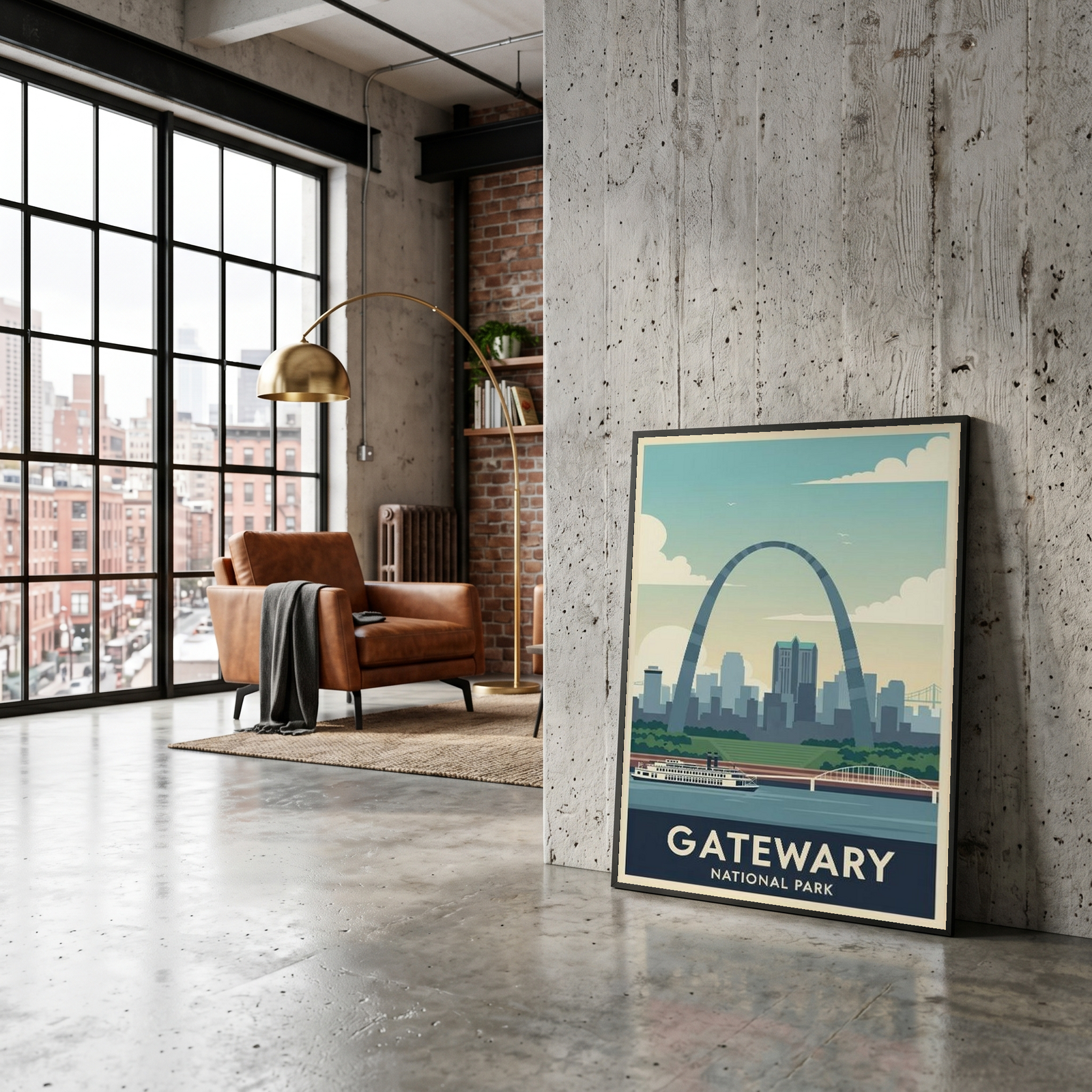 Gateway Arch National Park Poster — Vintage St. Louis Mississippi River Print