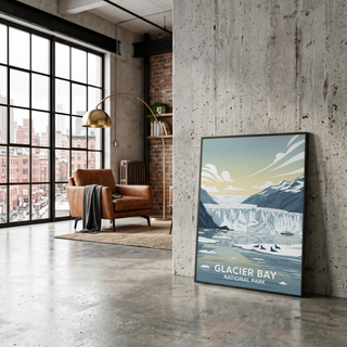 Glacier Bay National Park Poster — Vintage Alaska Tidewater Glacier Seal Print