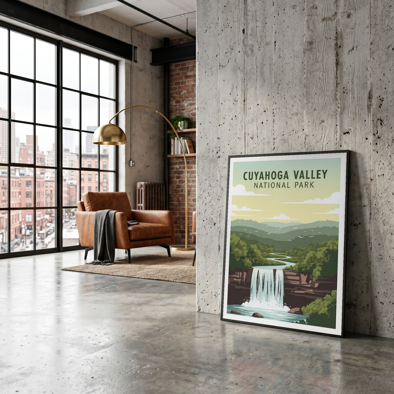 Cuyahoga Valley National Park Poster — Vintage Ohio Brandywine Falls Print