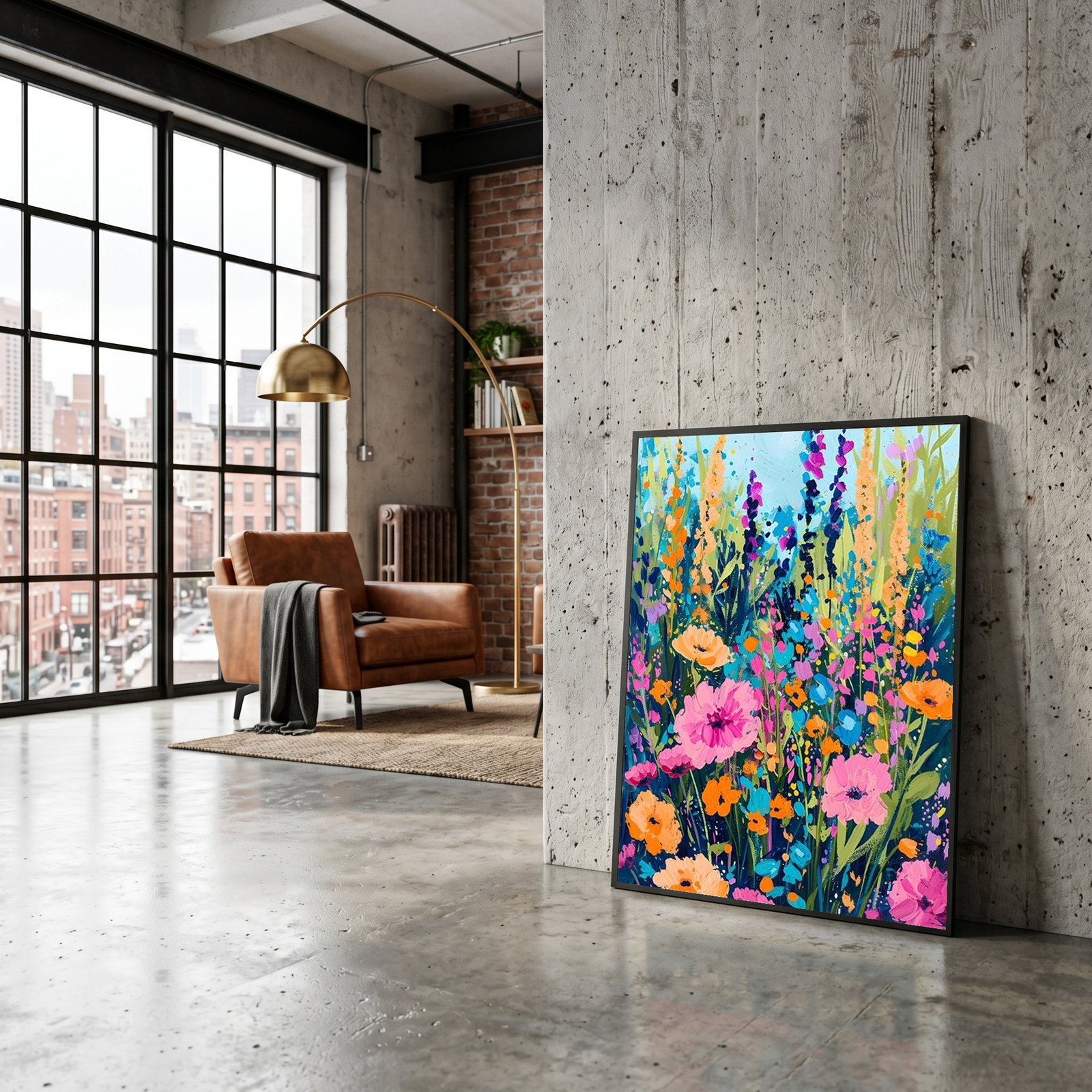 Abstract Flower Field Print — Vibrant Botanical Painterly Wall Art
