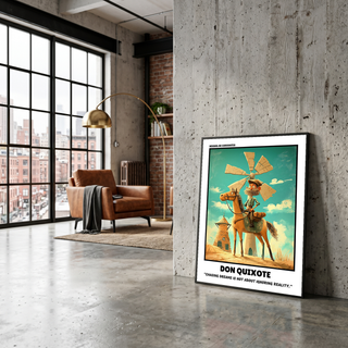 Don Quixote Poster - Chasing Dreams Literary Quote Wall Art Print