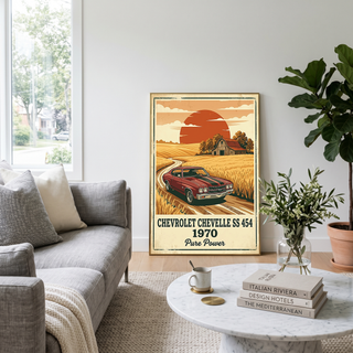 Chevrolet Chevelle SS 454 1970 Poster — Vintage Muscle Car Country Barn Print