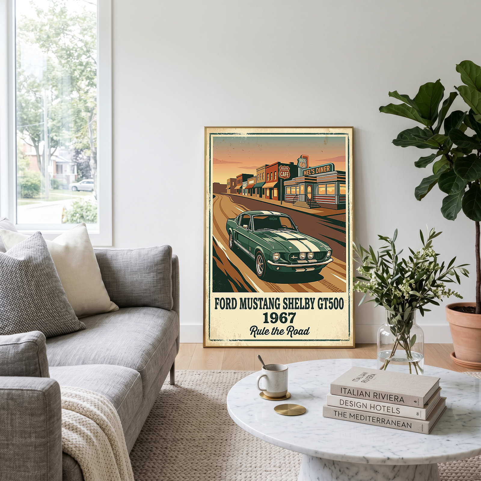 Ford Mustang Shelby GT500 1967 V3 Poster — Route 66 Vintage Diner Print