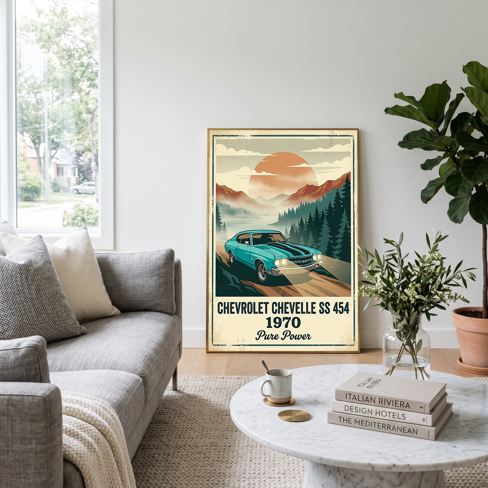 Chevrolet Chevelle SS 454 1970 V6 Aqua Edition — Vintage Muscle Misty Mountain Print