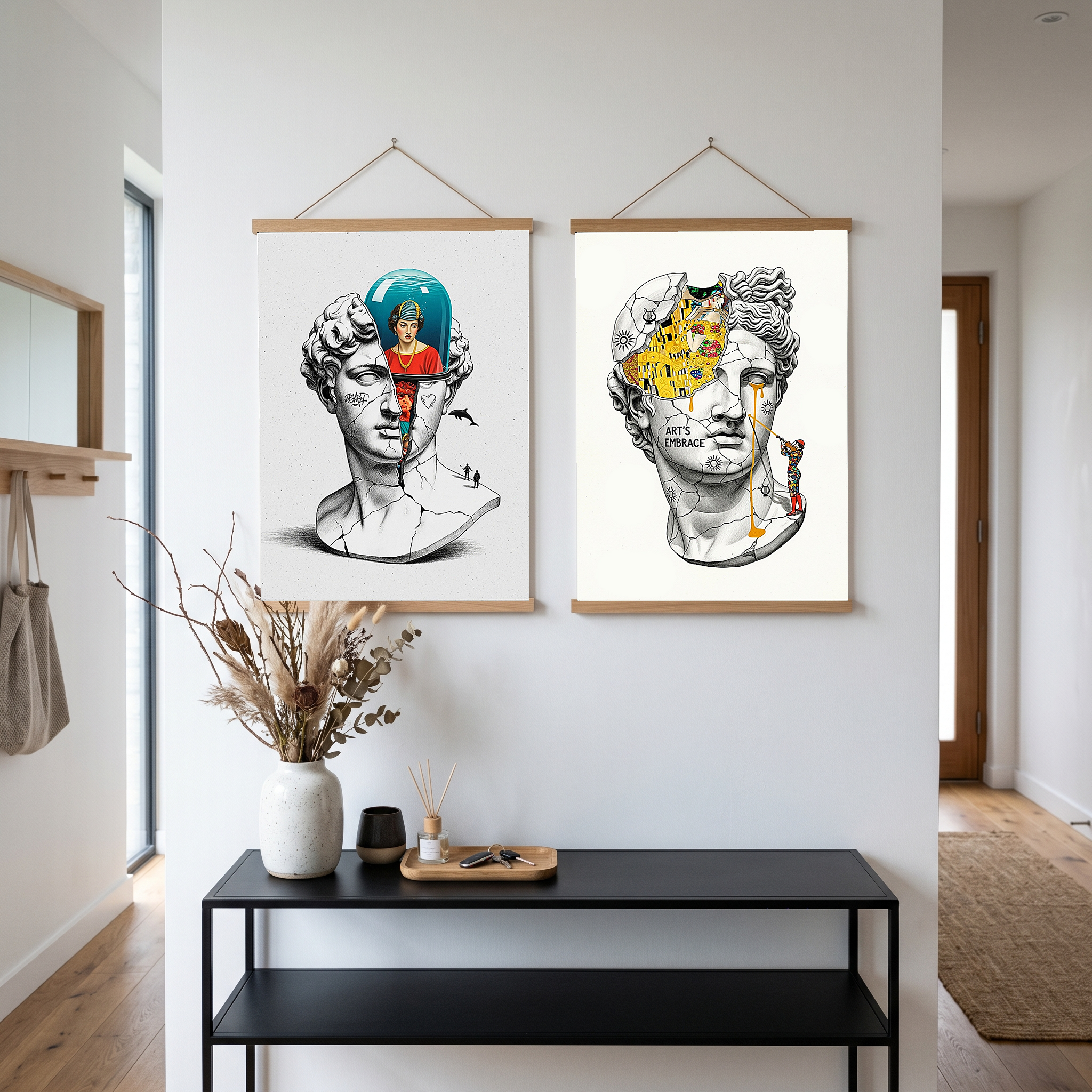 Aquarium Mind — Surreal David Bust Wall Art Print