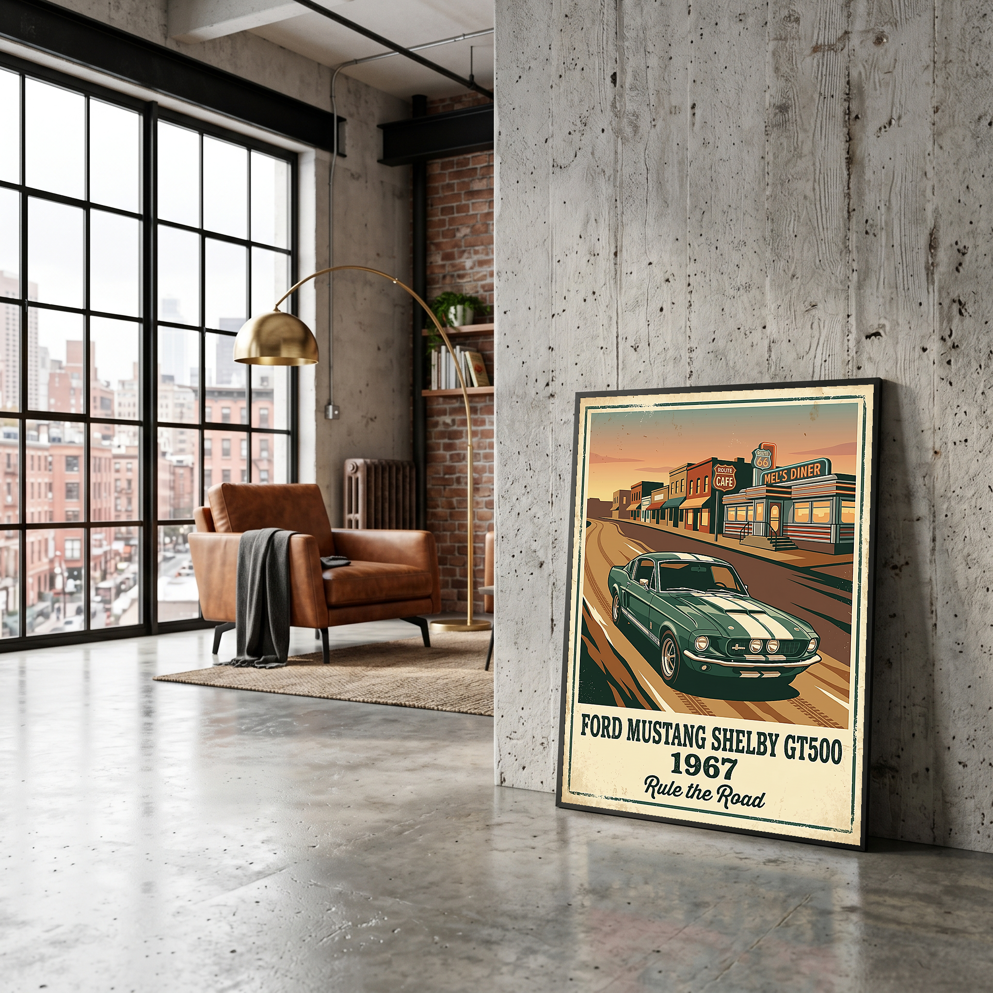 Ford Mustang Shelby GT500 1967 V3 Poster — Route 66 Vintage Diner Print