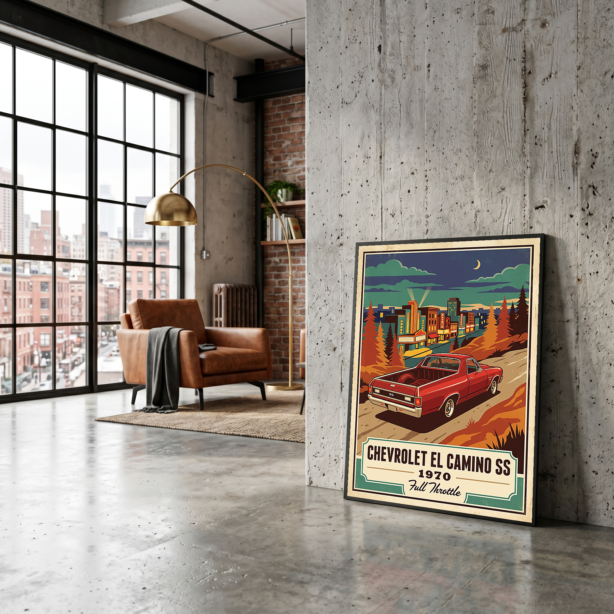 Chevrolet El Camino SS 1970 Poster — Vintage Muscle Truck Cinema Marquee Print