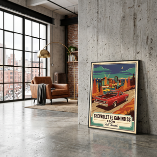 Chevrolet El Camino SS 1970 Poster — Vintage Muscle Truck Cinema Marquee Print