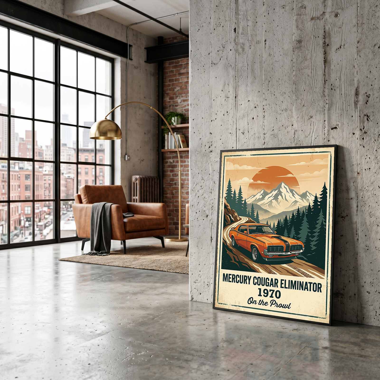 Mercury Cougar Eliminator 1970 Poster — Vintage Muscle Car Mountain Pine Print