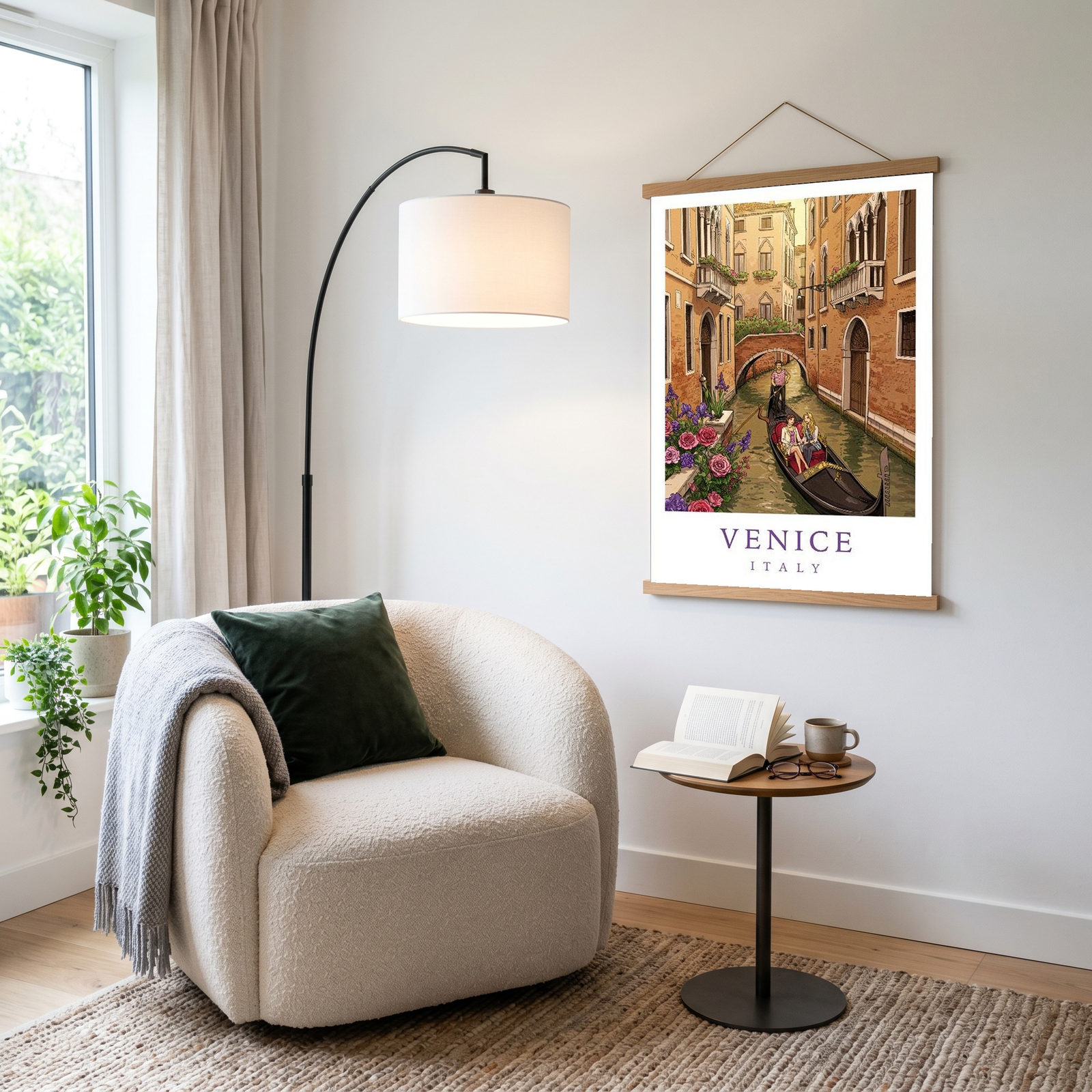 Venice Italy Travel Poster — Gondola Canal Romantic Wall Art Print