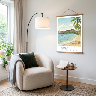 Honolulu Hawaii — Waikiki Beach Diamond Head Wall Art Print