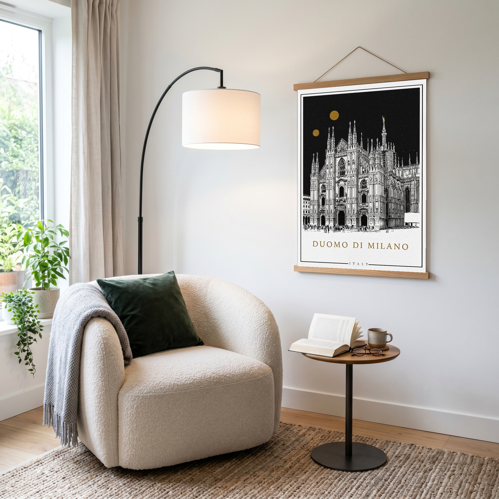 Duomo di Milano Italy Poster — Milan Cathedral Gold Moons Print