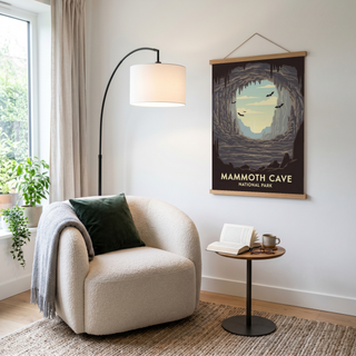 Mammoth Cave National Park Poster — Vintage Kentucky Cave Bat Print