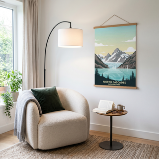 North Cascades National Park Poster — Vintage Washington Glacier Alpine Lake Print