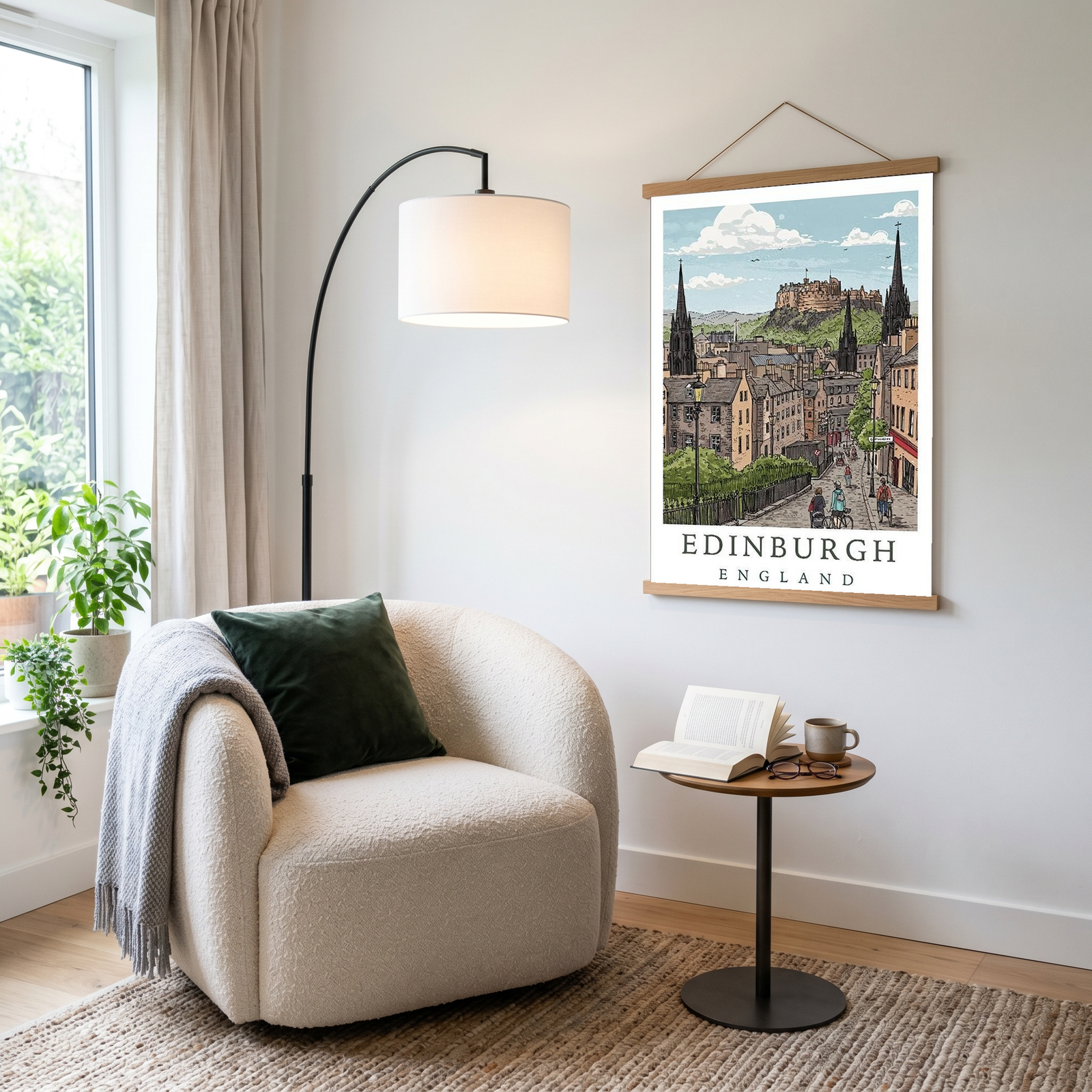 Edinburgh Scotland Travel Poster — Castle Royal Mile Old Town Print